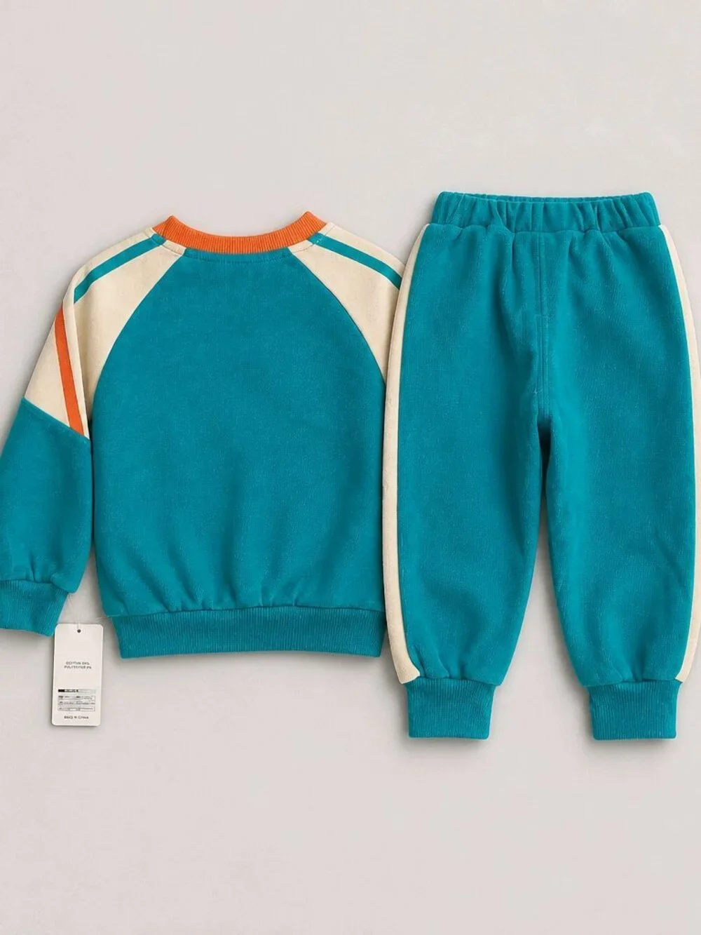 Adorable Teal Boys Long Sleeve Bear Car Cotton Outfit